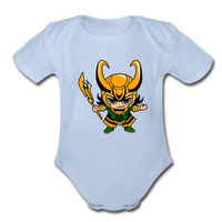Character #73 Organic Short Sleeve Baby Bodysuit - sky