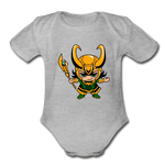 Character #73 Organic Short Sleeve Baby Bodysuit - heather gray