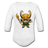 Character #73 Organic Long Sleeve Baby Bodysuit - white
