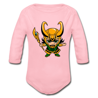 Character #73 Organic Long Sleeve Baby Bodysuit - light pink