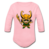 Character #73 Organic Long Sleeve Baby Bodysuit - light pink