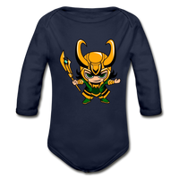 Character #73 Organic Long Sleeve Baby Bodysuit - dark navy