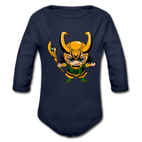 Character #73 Organic Long Sleeve Baby Bodysuit - dark navy