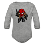 Character #74 Organic Long Sleeve Baby Bodysuit - heather gray