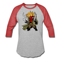 Character #75 Baseball T-Shirt - heather gray/red
