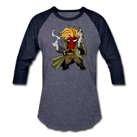 Character #75 Baseball T-Shirt - heather blue/navy