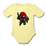 Character #74 Organic Short Sleeve Baby Bodysuit - washed yellow