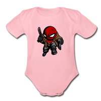 Character #74 Organic Short Sleeve Baby Bodysuit - light pink