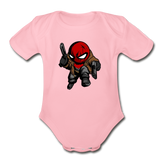 Character #74 Organic Short Sleeve Baby Bodysuit - light pink