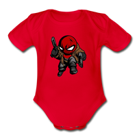 Character #74 Organic Short Sleeve Baby Bodysuit - red