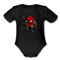 Character #74 Organic Short Sleeve Baby Bodysuit - black