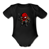Character #74 Organic Short Sleeve Baby Bodysuit - black