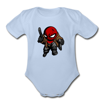Character #74 Organic Short Sleeve Baby Bodysuit - sky