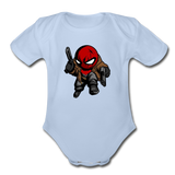 Character #74 Organic Short Sleeve Baby Bodysuit - sky
