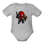 Character #74 Organic Short Sleeve Baby Bodysuit - heather gray