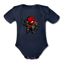 Character #74 Organic Short Sleeve Baby Bodysuit - dark navy