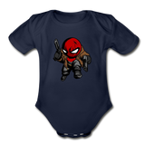Character #74 Organic Short Sleeve Baby Bodysuit - dark navy