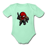 Character #74 Organic Short Sleeve Baby Bodysuit - light mint