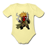 Character #75 Organic Short Sleeve Baby Bodysuit - washed yellow