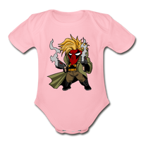 Character #75 Organic Short Sleeve Baby Bodysuit - light pink