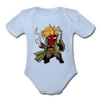 Character #75 Organic Short Sleeve Baby Bodysuit - sky