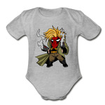 Character #75 Organic Short Sleeve Baby Bodysuit - heather gray
