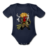Character #75 Organic Short Sleeve Baby Bodysuit - dark navy
