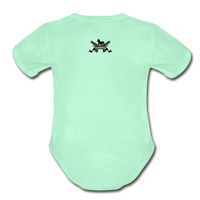 Character #75 Organic Short Sleeve Baby Bodysuit - light mint