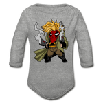 Character #75 Organic Long Sleeve Baby Bodysuit - heather gray