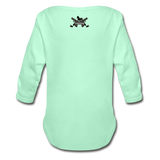 Character #75 Organic Long Sleeve Baby Bodysuit - light mint