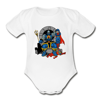 Character #76 Organic Short Sleeve Baby Bodysuit - white