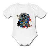 Character #76 Organic Short Sleeve Baby Bodysuit - white