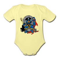 Character #76 Organic Short Sleeve Baby Bodysuit - washed yellow