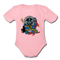 Character #76 Organic Short Sleeve Baby Bodysuit - light pink