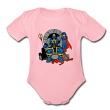 Character #76 Organic Short Sleeve Baby Bodysuit - light pink