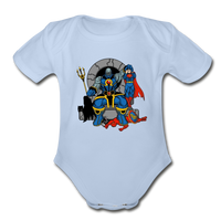 Character #76 Organic Short Sleeve Baby Bodysuit - sky