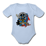 Character #76 Organic Short Sleeve Baby Bodysuit - sky