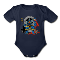 Character #76 Organic Short Sleeve Baby Bodysuit - dark navy