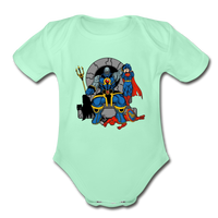 Character #76 Organic Short Sleeve Baby Bodysuit - light mint