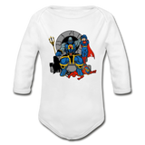 Character #76 Organic Long Sleeve Baby Bodysuit - white