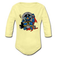 Character #76 Organic Long Sleeve Baby Bodysuit - washed yellow