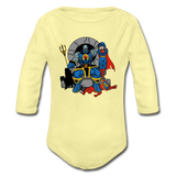 Character #76 Organic Long Sleeve Baby Bodysuit - washed yellow