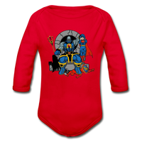 Character #76 Organic Long Sleeve Baby Bodysuit - red