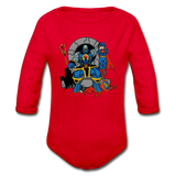 Character #76 Organic Long Sleeve Baby Bodysuit - red
