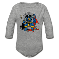 Character #76 Organic Long Sleeve Baby Bodysuit - heather gray