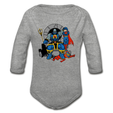 Character #76 Organic Long Sleeve Baby Bodysuit - heather gray