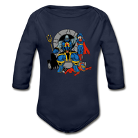 Character #76 Organic Long Sleeve Baby Bodysuit - dark navy