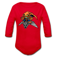 Character #77 Organic Long Sleeve Baby Bodysuit - red
