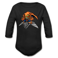 Character #77 Organic Long Sleeve Baby Bodysuit - black