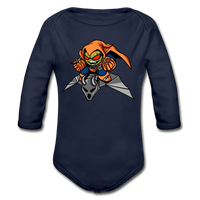 Character #77 Organic Long Sleeve Baby Bodysuit - dark navy
